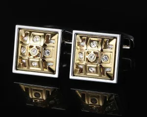 Gold Square silver Cufflinks