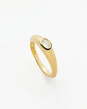 Good Vibes Gemstone Stacking Ring | 18k Gold Vermeil/Rainbow Moonstone