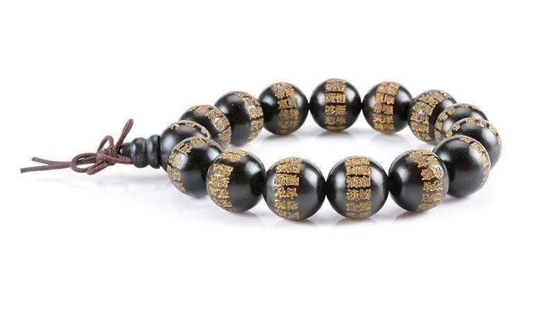 Great Compassion Mantra Ebony Buddhist Bracelet