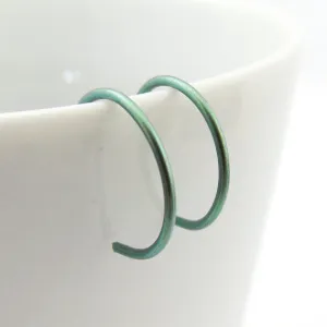 Green Niobium Hoop Earrings