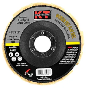 K-T Industries 4-1/2" Felt Woolen Flap Disc Type 27