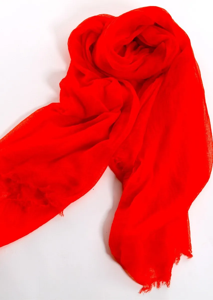 Large plain cashmere scarf