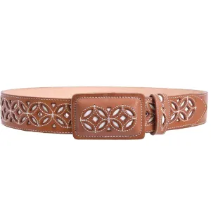 Leather Carved Cowboy Belts