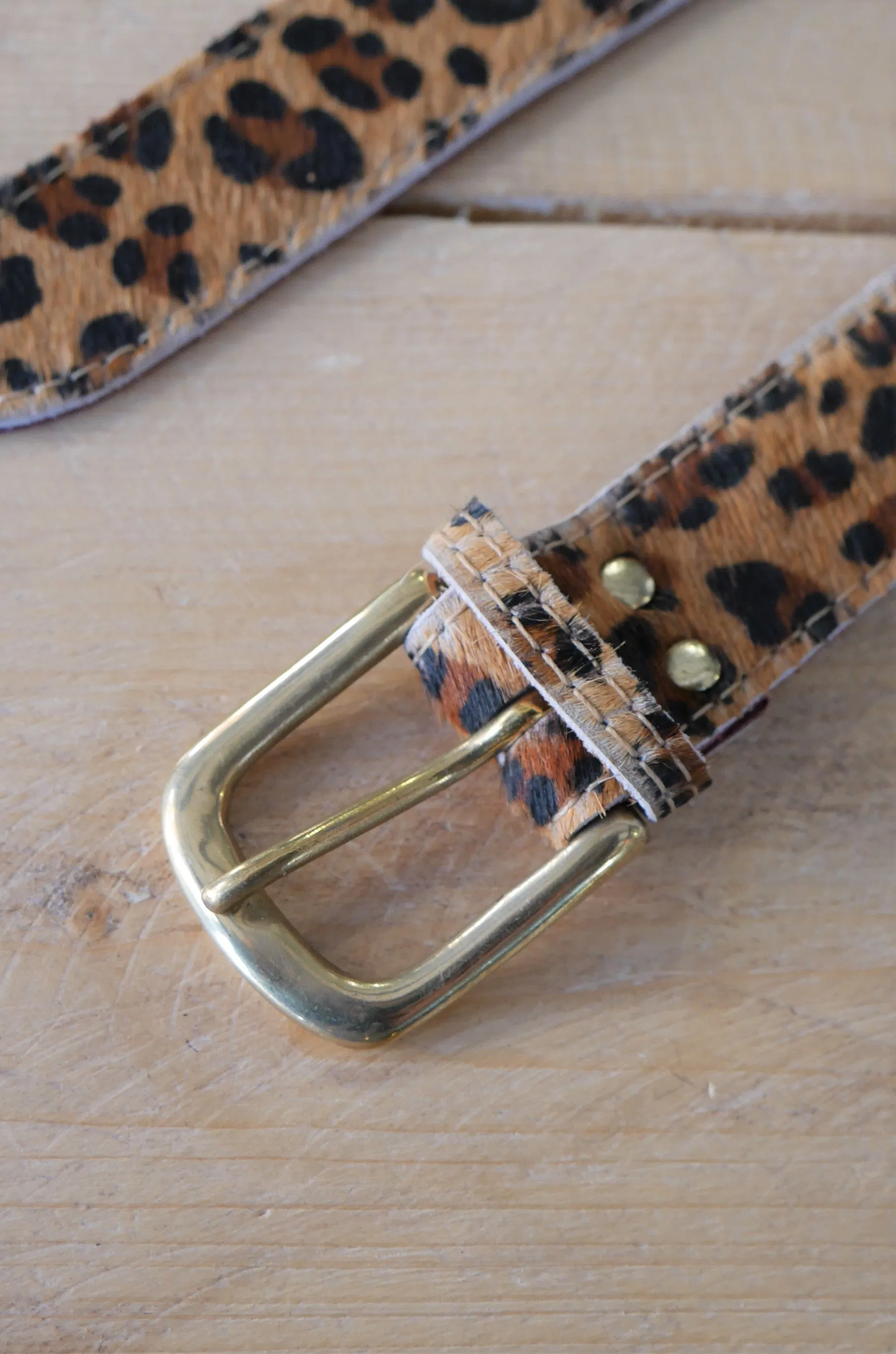 Leopard Leather Belt