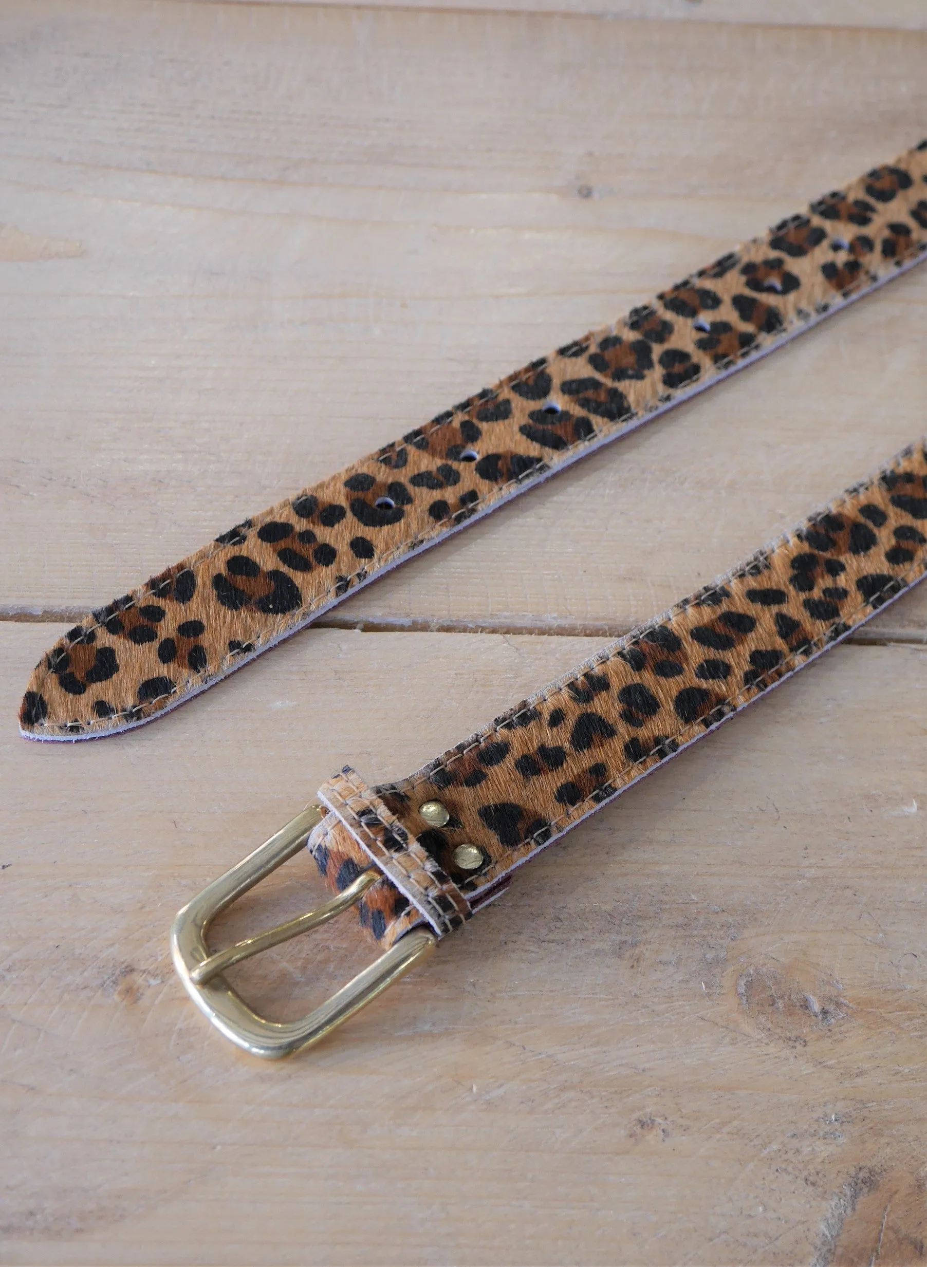 Leopard Leather Belt