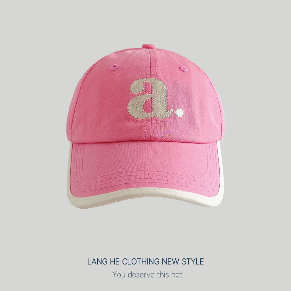 Letter embroidery children's baseball cap 2024 spring new soft top boys and girls peaked cap summer style hat