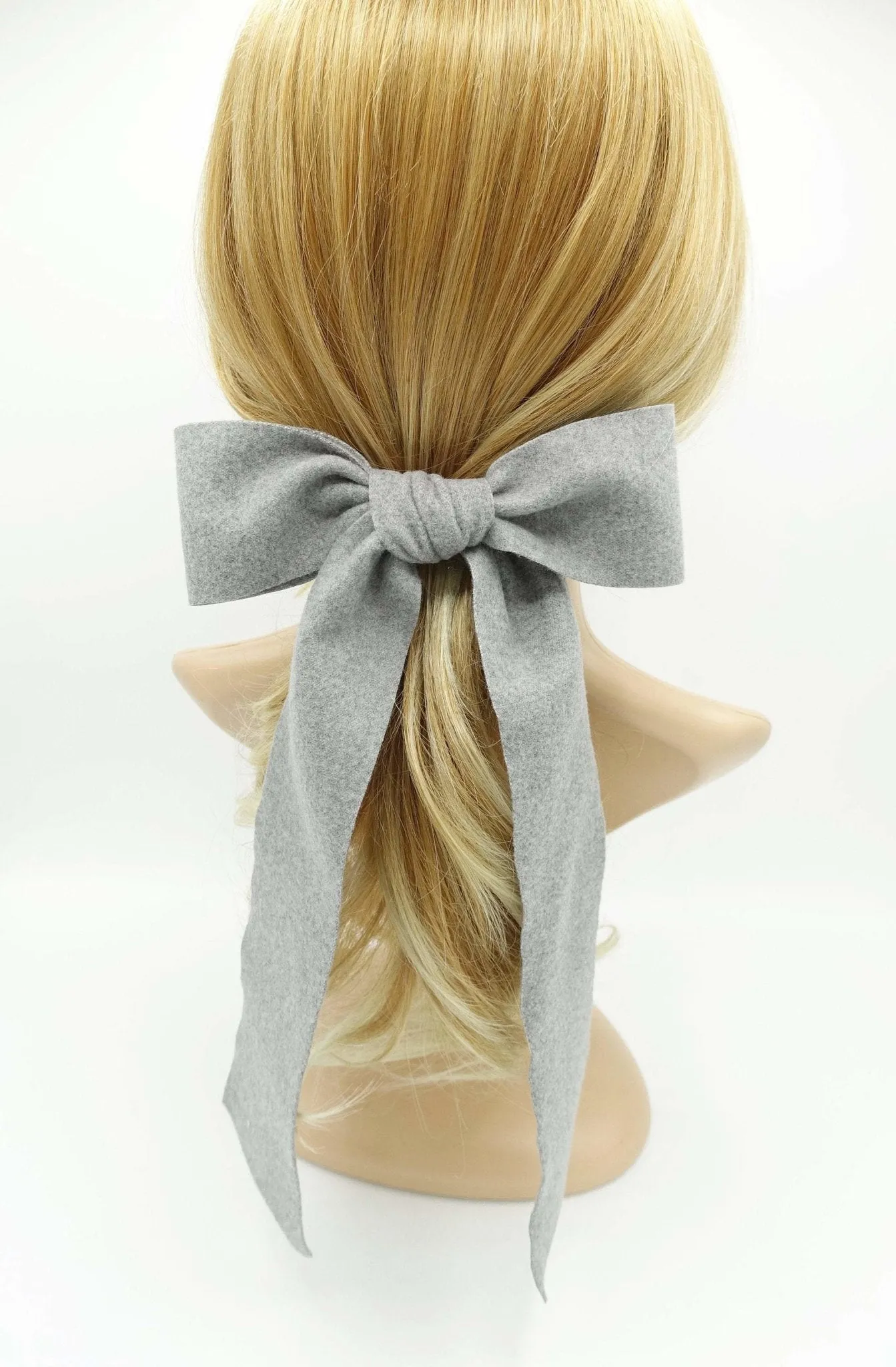 long tail woolen hair bow stylish accessory for women