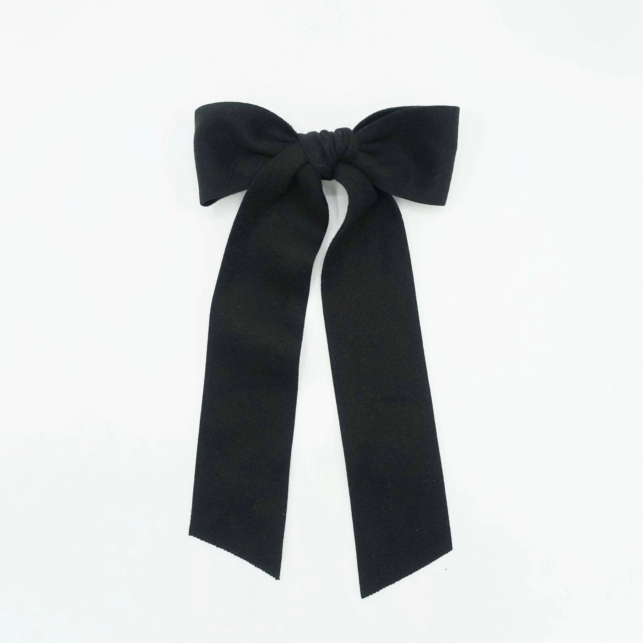 long tail woolen hair bow stylish accessory for women