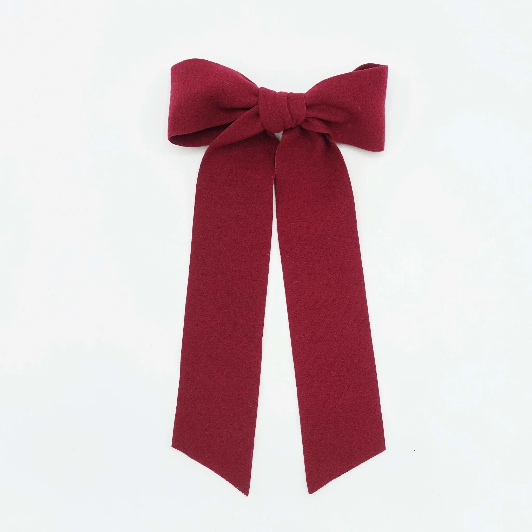 long tail woolen hair bow stylish accessory for women