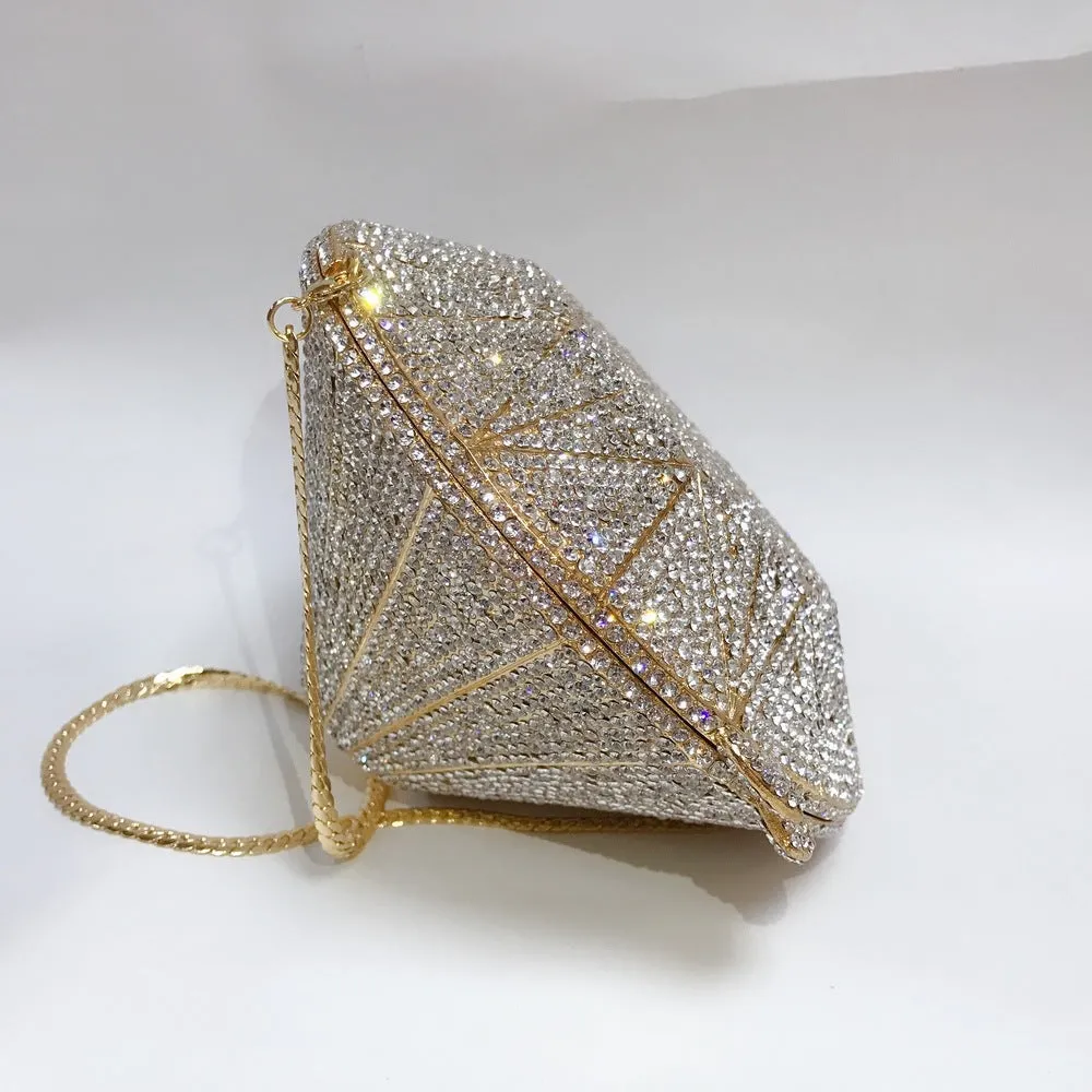 Luxy Moon Diamond Full Rhinestone Clutch Shiny Banquet Purse