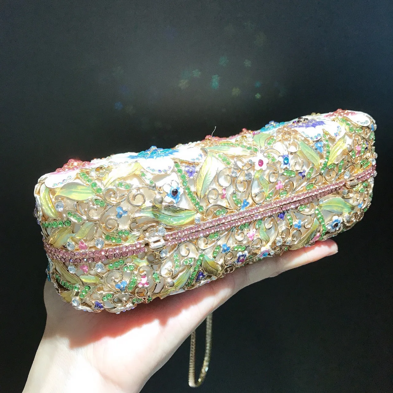 Luxy Moon Enamel Daisy Clutch Bag Gorgeous Evening Purse