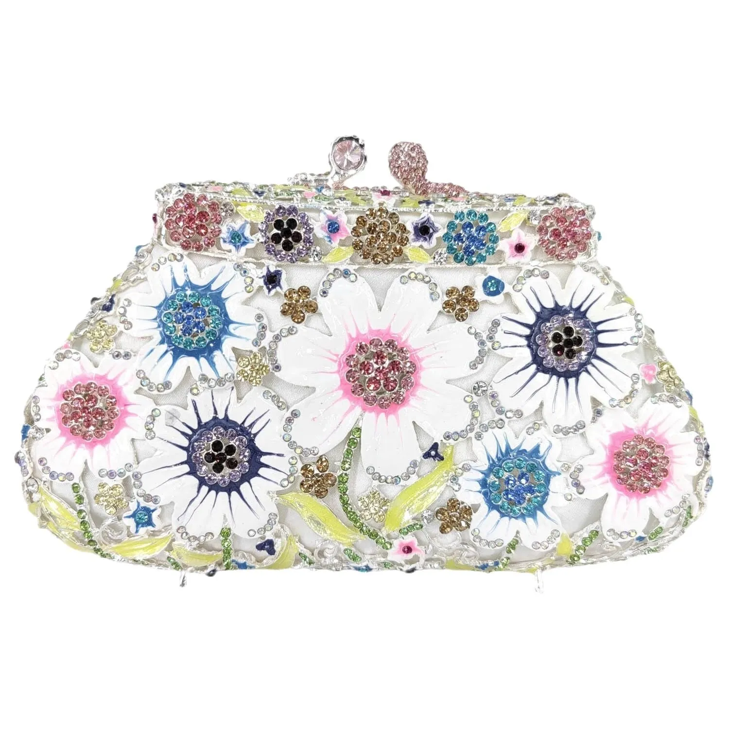 Luxy Moon Enamel Daisy Clutch Bag Gorgeous Evening Purse