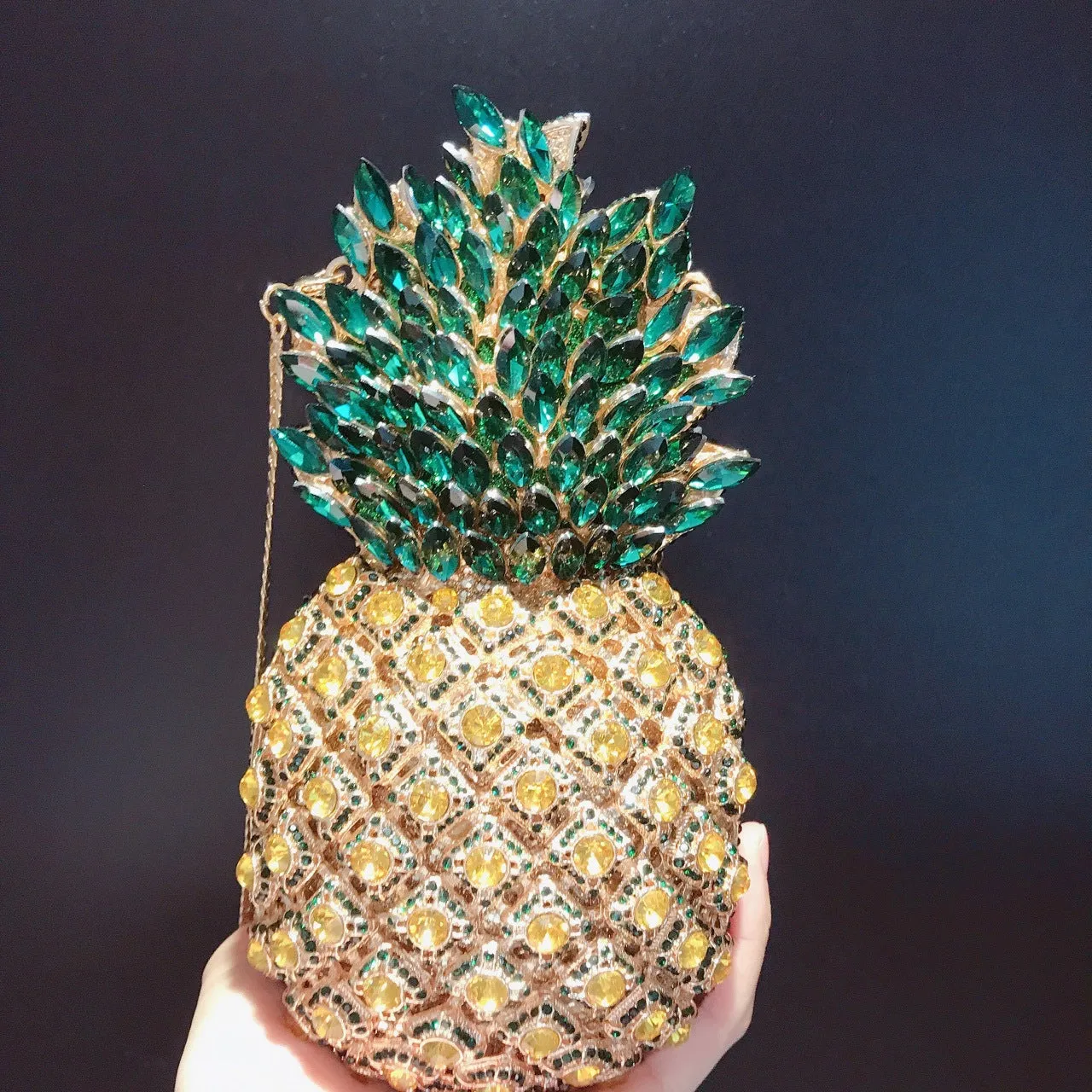 Luxy Moon Party Gold Clutch Cute Pineapple Purse