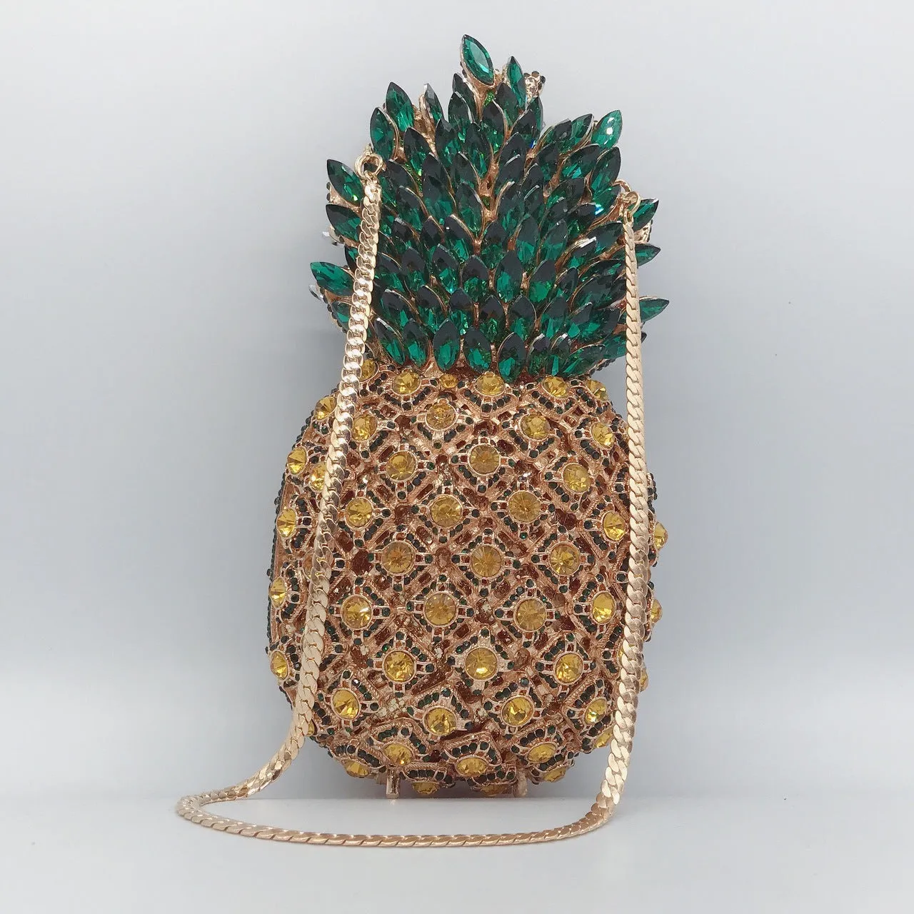 Luxy Moon Party Gold Clutch Cute Pineapple Purse