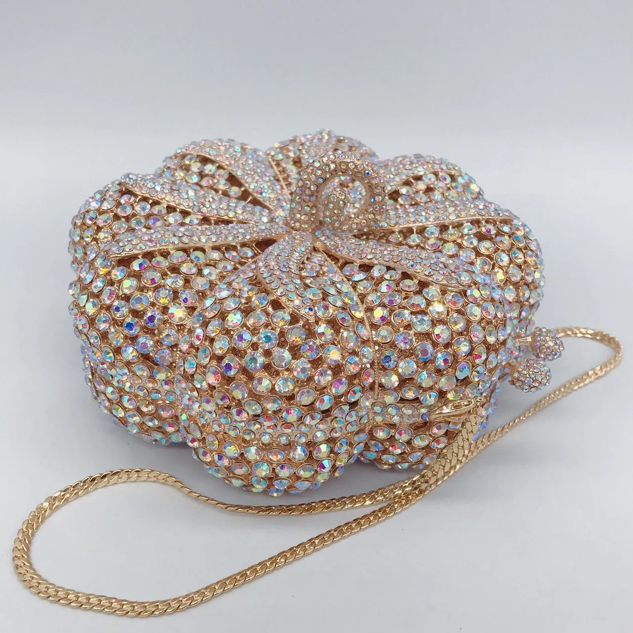 Luxy Moon Pumpkin Rhinestone Clutch Cute Prom Purse