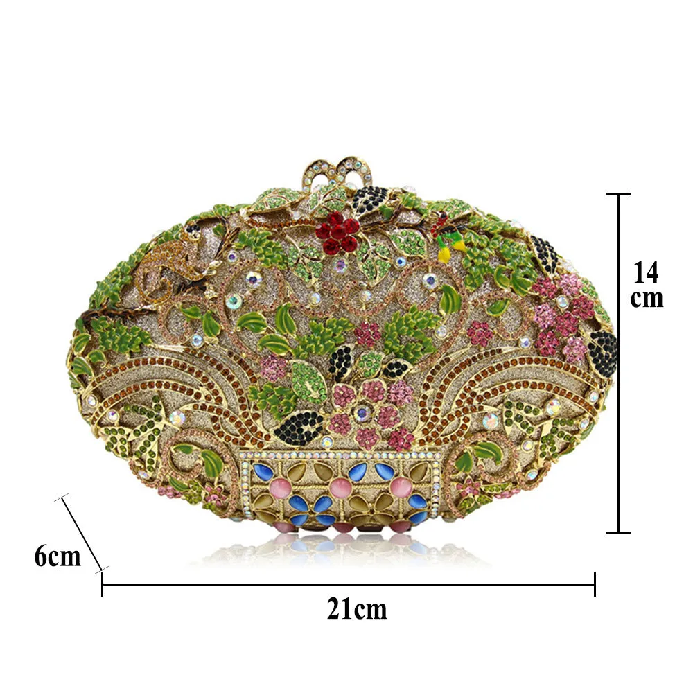 Luxy Moon Rhinestone Evening Clutch Flower Exquisite Bag