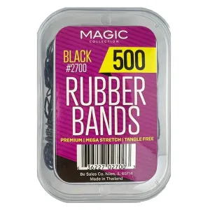 Magic Collection Black Rubber Bands 500 pcs