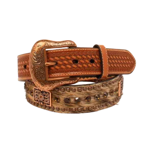 M&F Men's Calf Hair Tan Belt