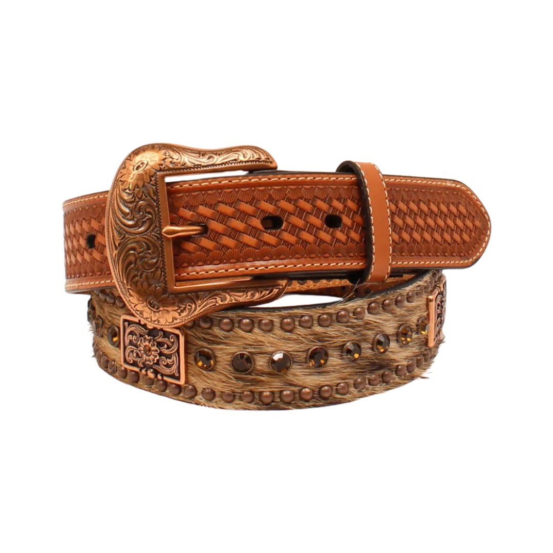 M&F Men's Calf Hair Tan Belt