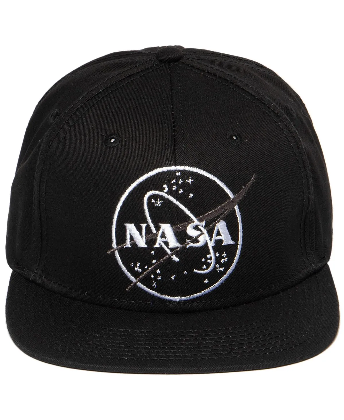 Men's Adjustable Baseball Cap with Flat Visor and Round NASA Logo