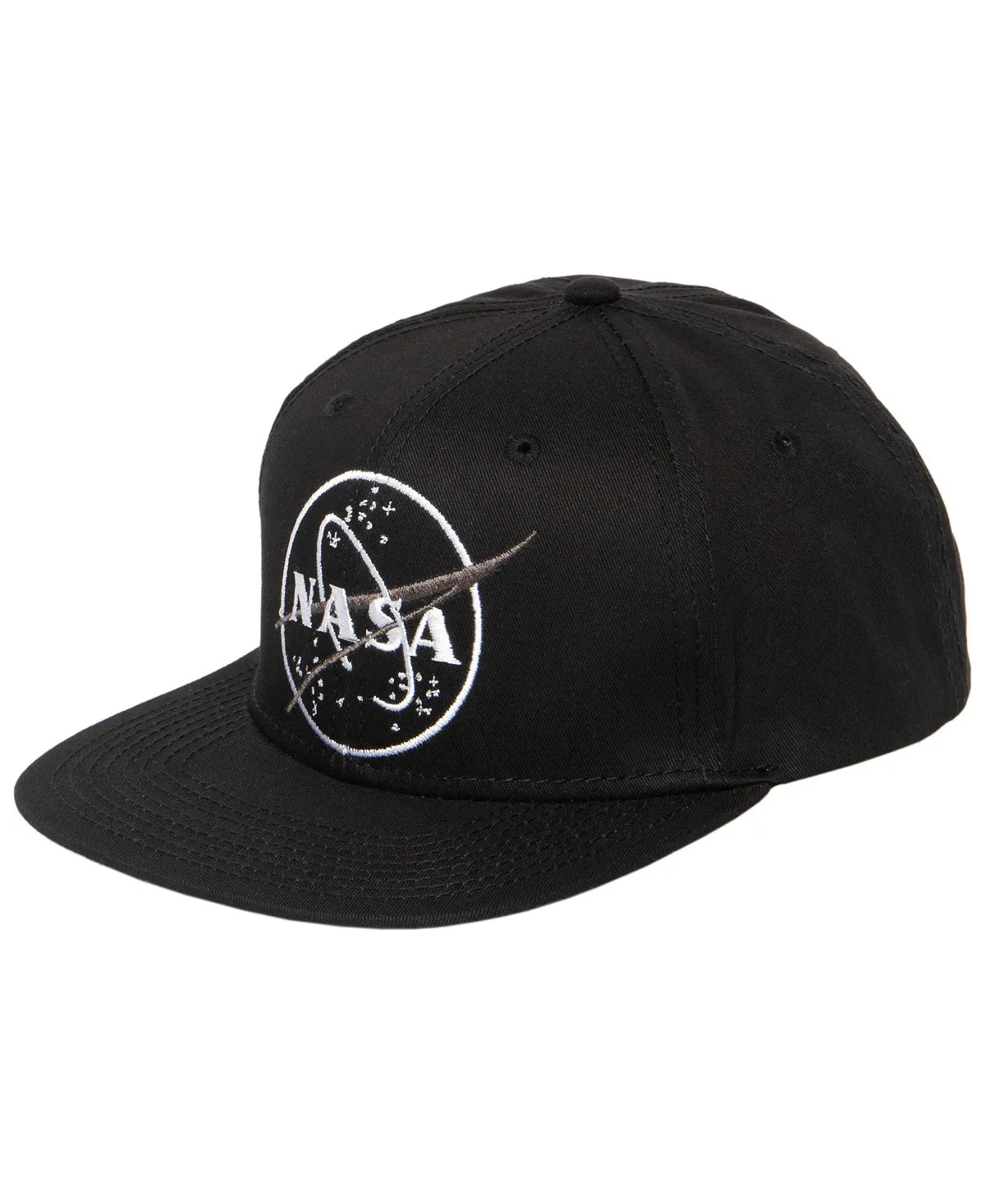 Men's Adjustable Baseball Cap with Flat Visor and Round NASA Logo