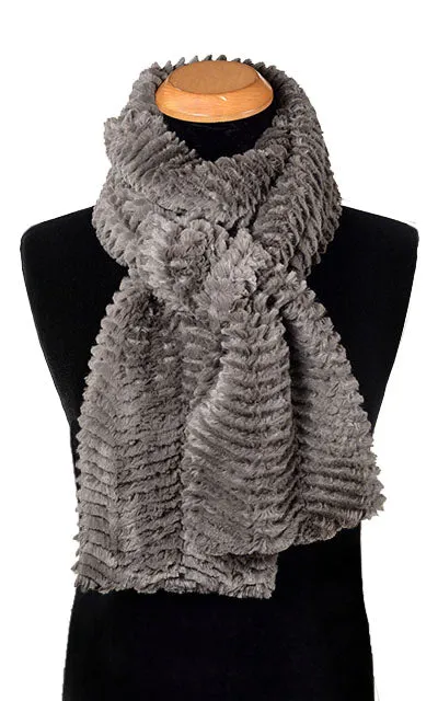 Men's Classic Scarf - Chevron Faux Fur in Gray (Sold Out!)