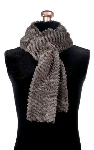 Men's Classic Scarf - Chevron Faux Fur in Gray (Sold Out!)