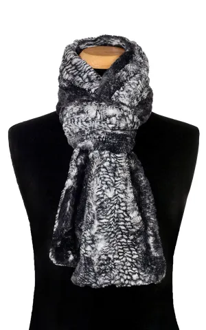 Men's Classic Scarf - Luxury Faux Fur in Black Mamba