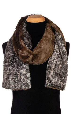 Men's Classic Scarf - Two-Tone, Luxury Faux Fur in Calico