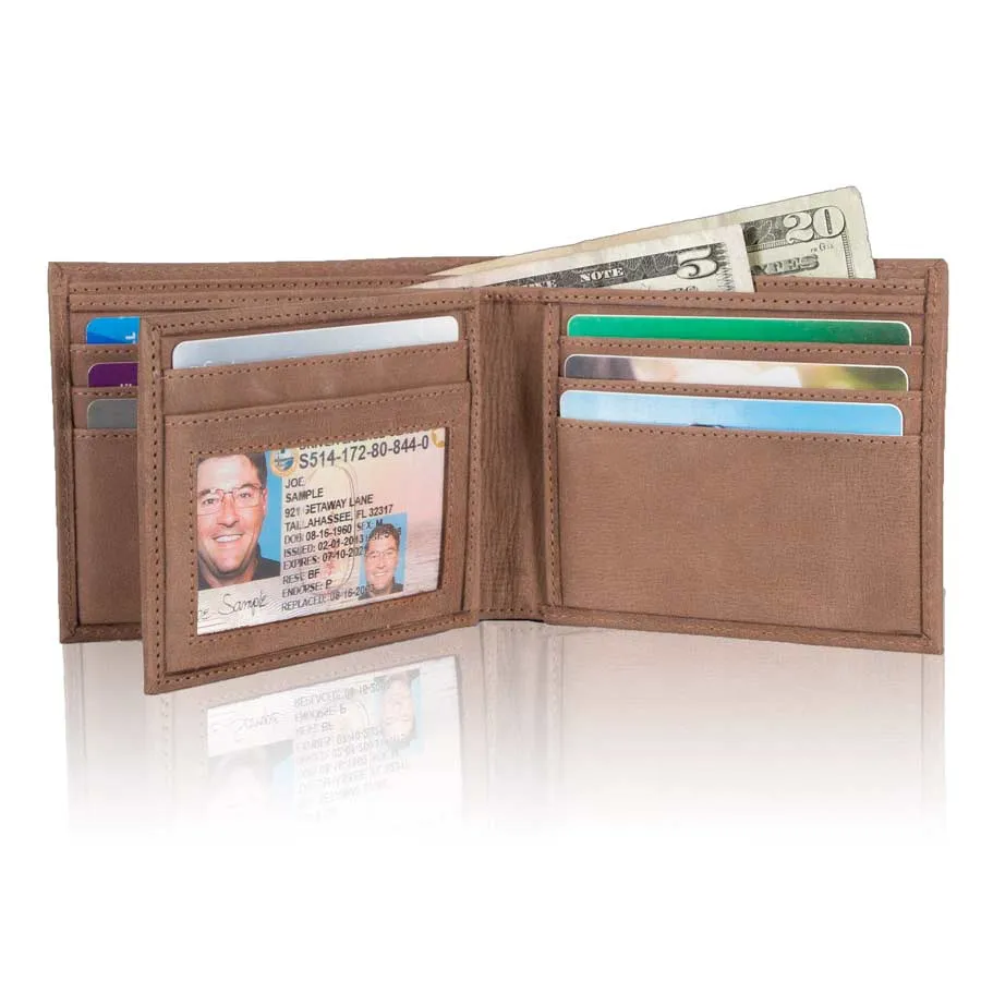 Mens RFID Wallet -  10 Slot Bifold Wallet with ID Window