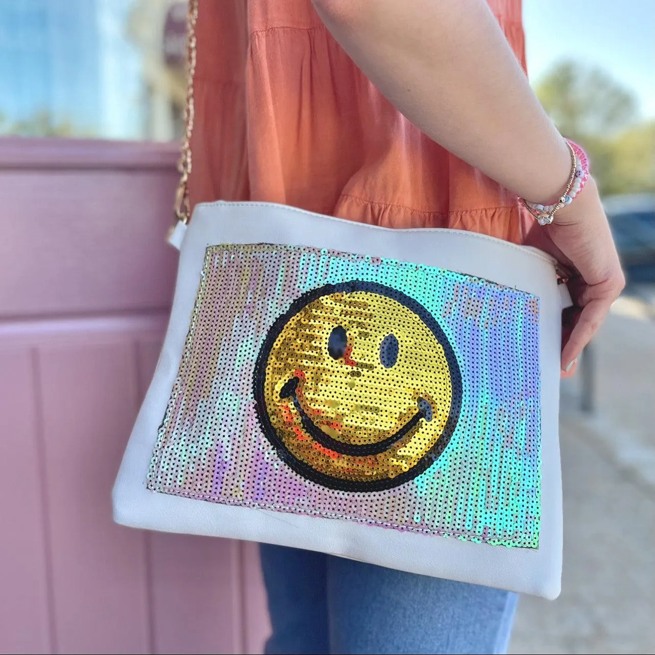 Miles of Smiles Oversized Sequin Clutch