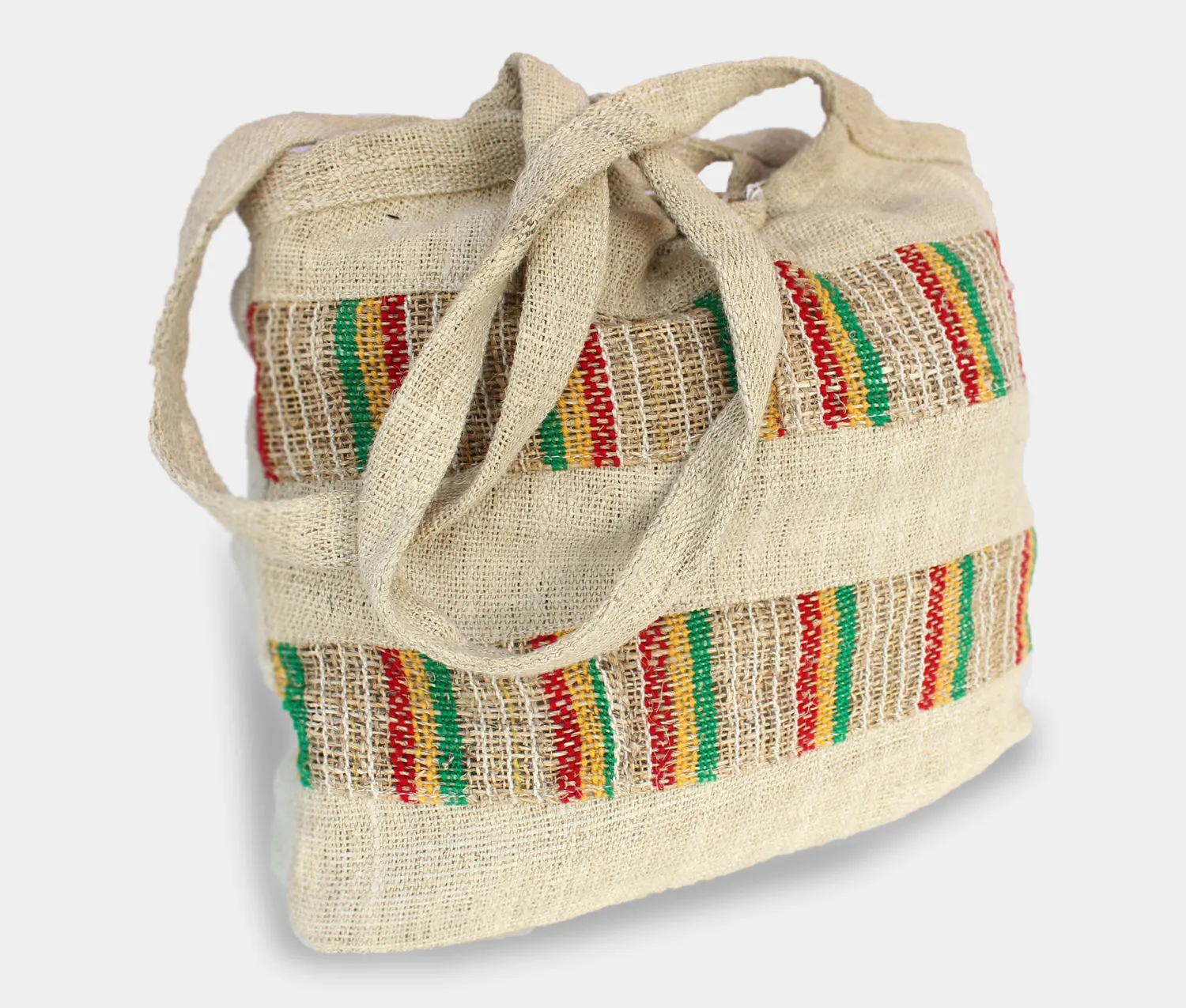 Multicolor Striped Offwhite Hemp Shoulder Bag