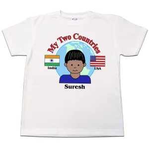 My Two Countries Adoption or Heritage T Shirt  -  Boy