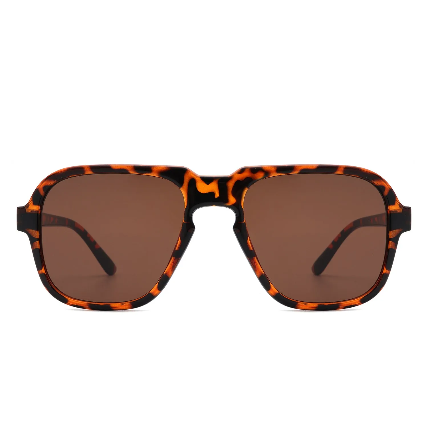 Nightime - Retro Aviator Style Tinted Square Sunglasses