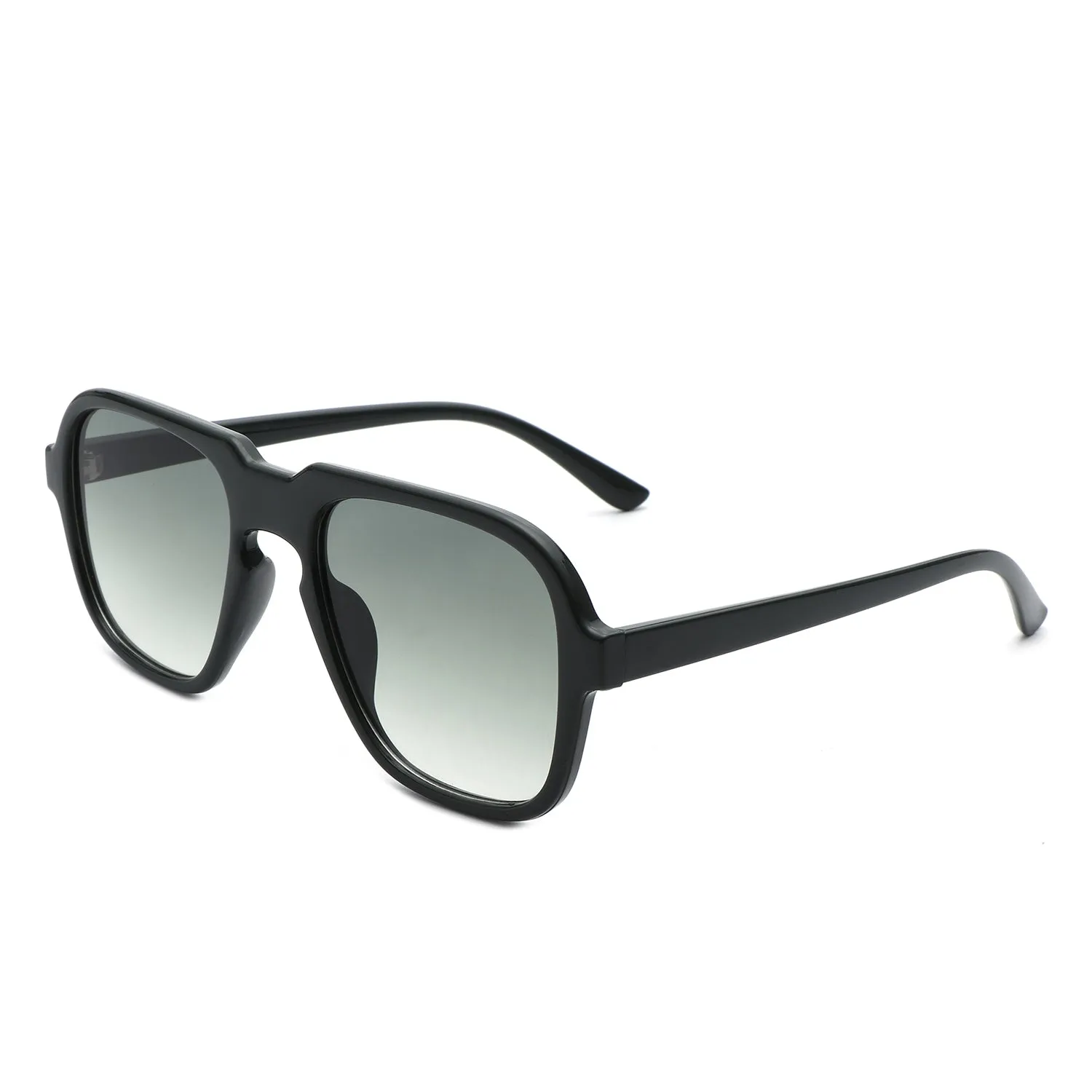 Nightime - Retro Aviator Style Tinted Square Sunglasses