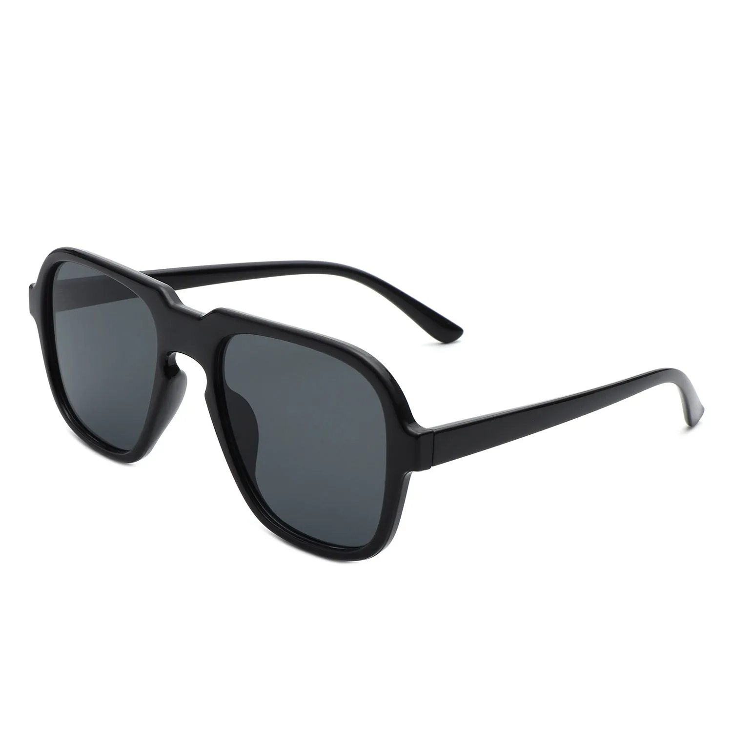 Nightime - Retro Aviator Style Tinted Square Sunglasses