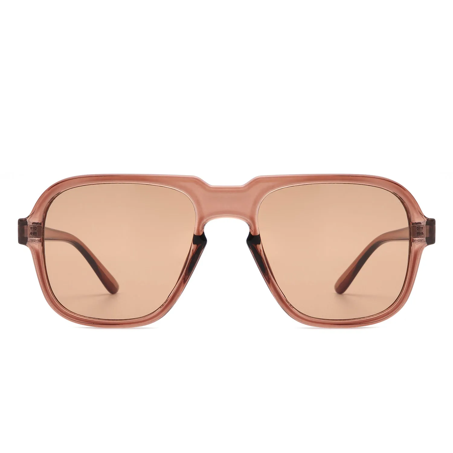 Nightime - Retro Aviator Style Tinted Square Sunglasses