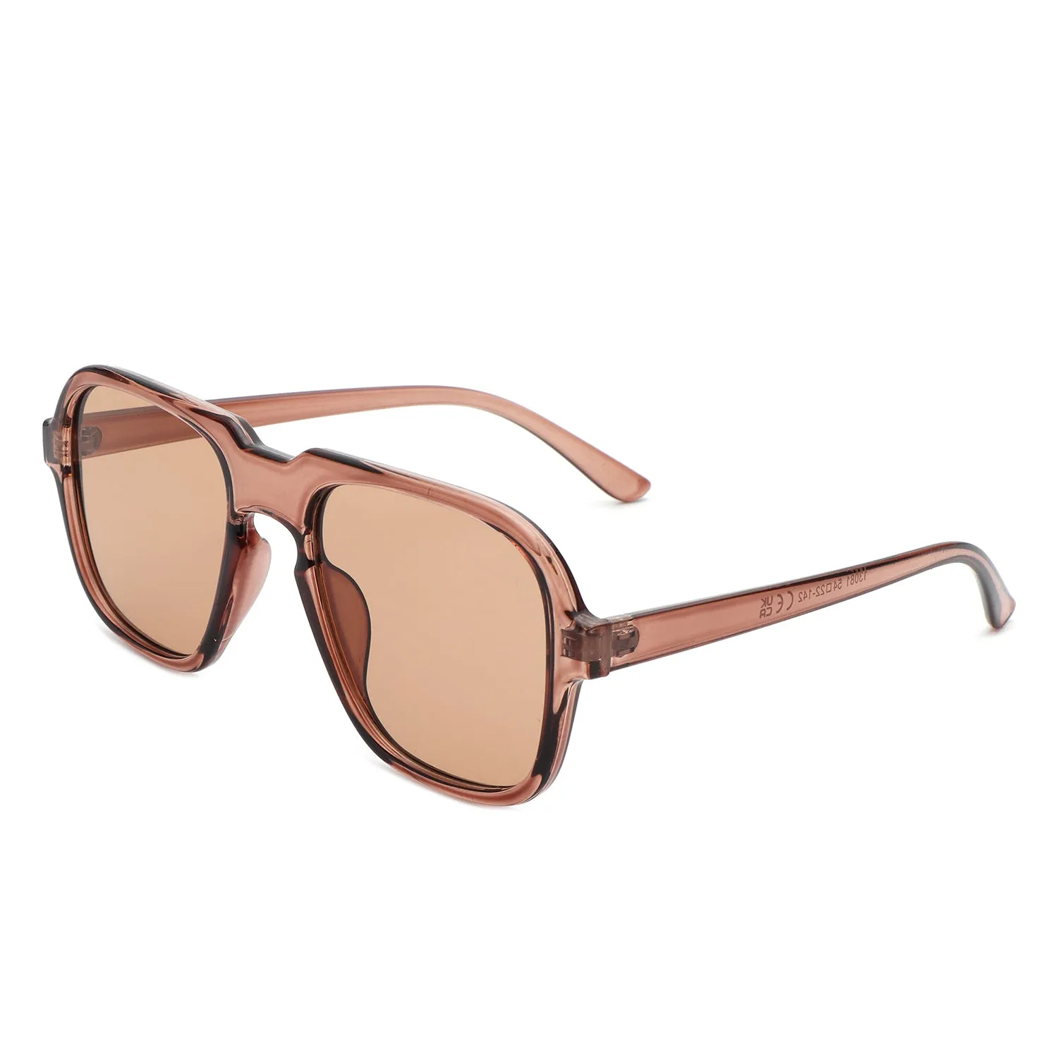 Nightime - Retro Aviator Style Tinted Square Sunglasses