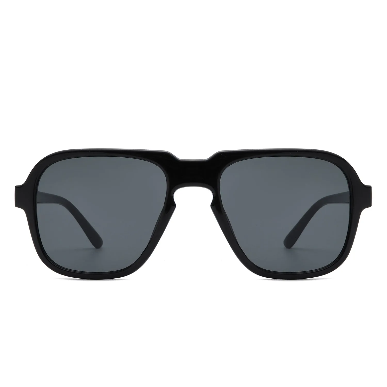 Nightime - Retro Aviator Style Tinted Square Sunglasses