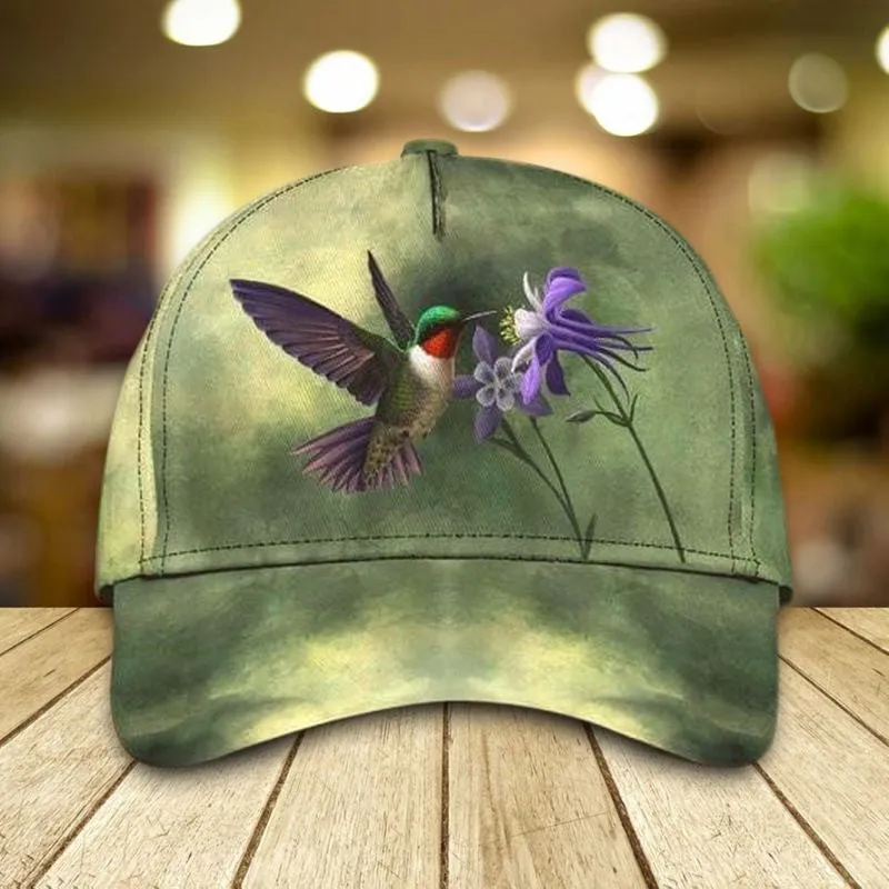 Personalized Hummingbird 3D Baseball Cap, Hummingbird Hat for Lovers