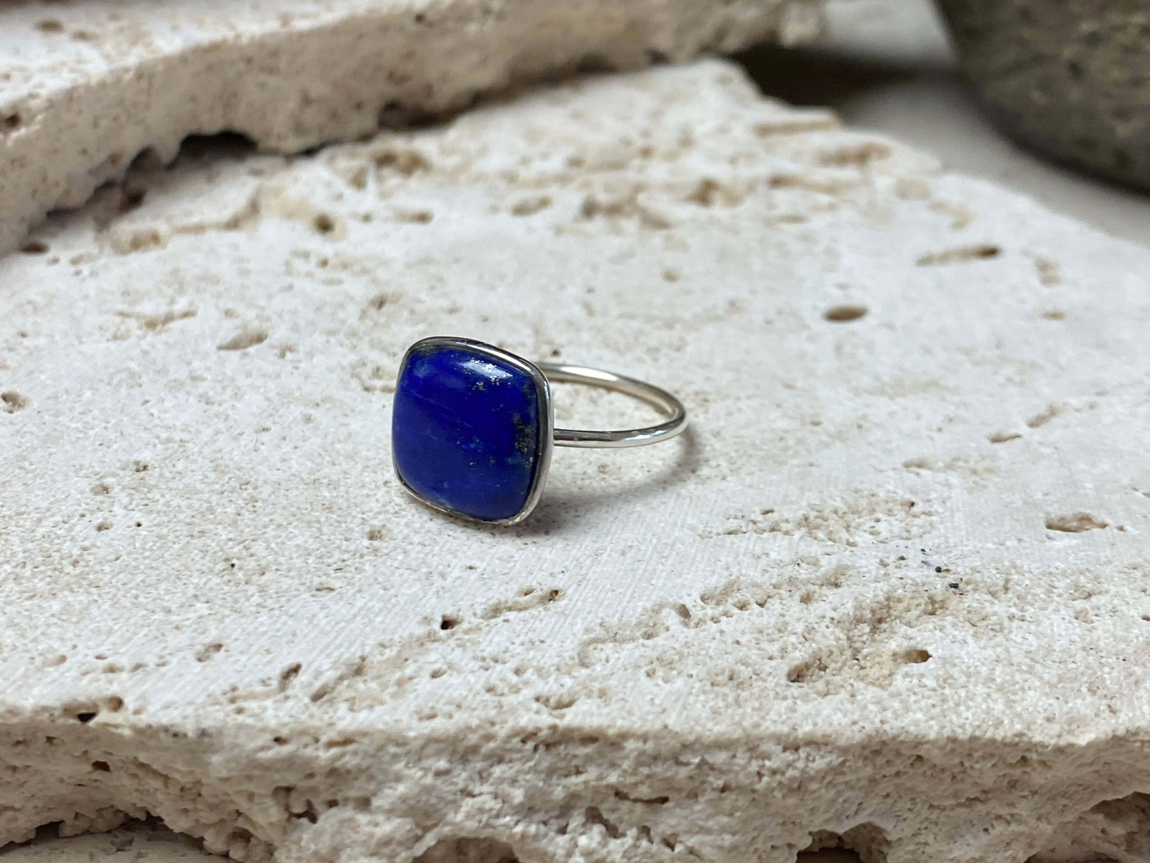 Petite Square Gemstone Rings