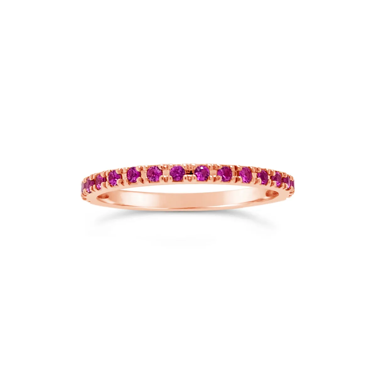 Pink Sapphire Eternity Band