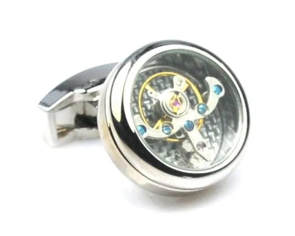 Polished Steel Tourbillon Cufflinks