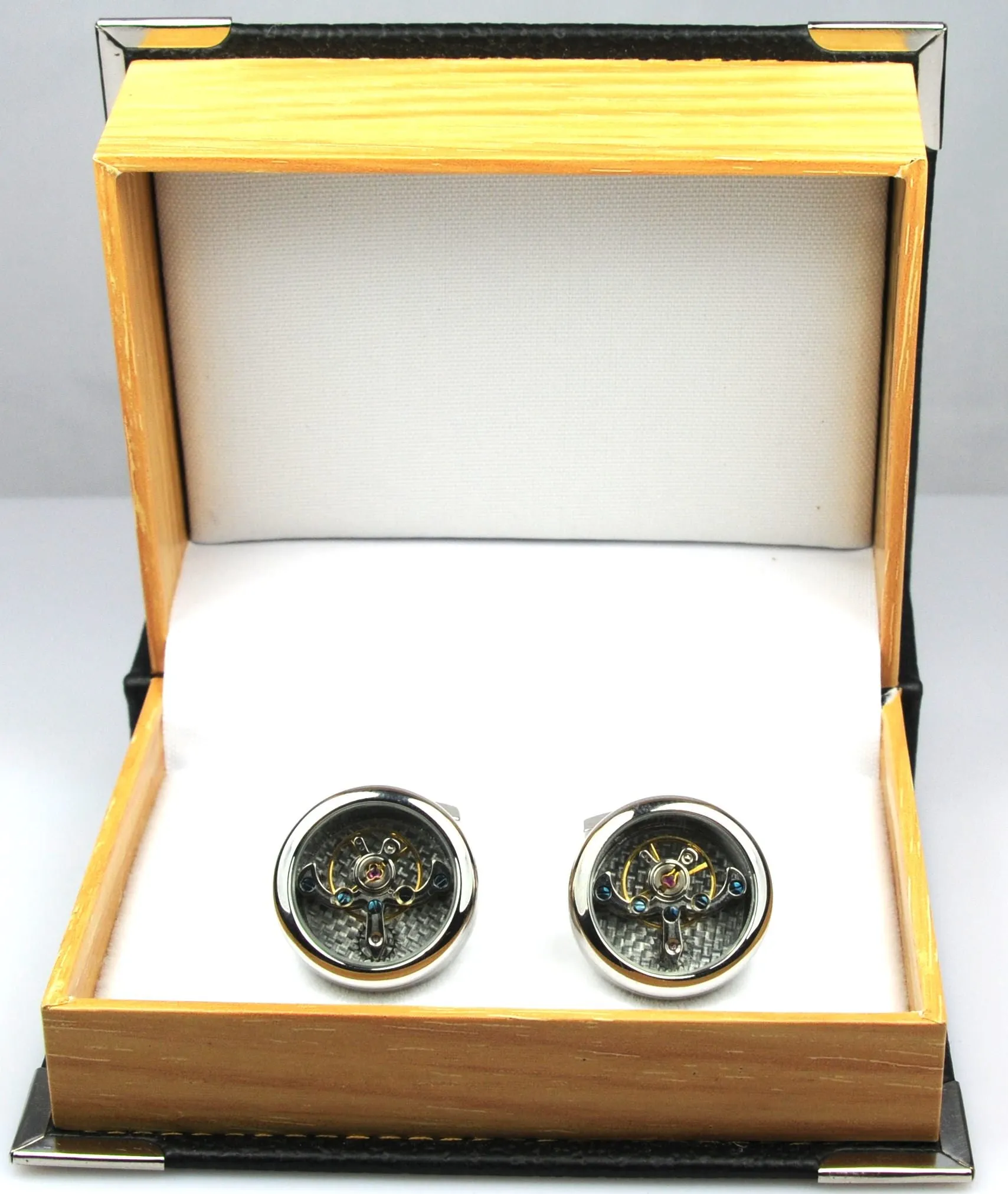 Polished Steel Tourbillon Cufflinks