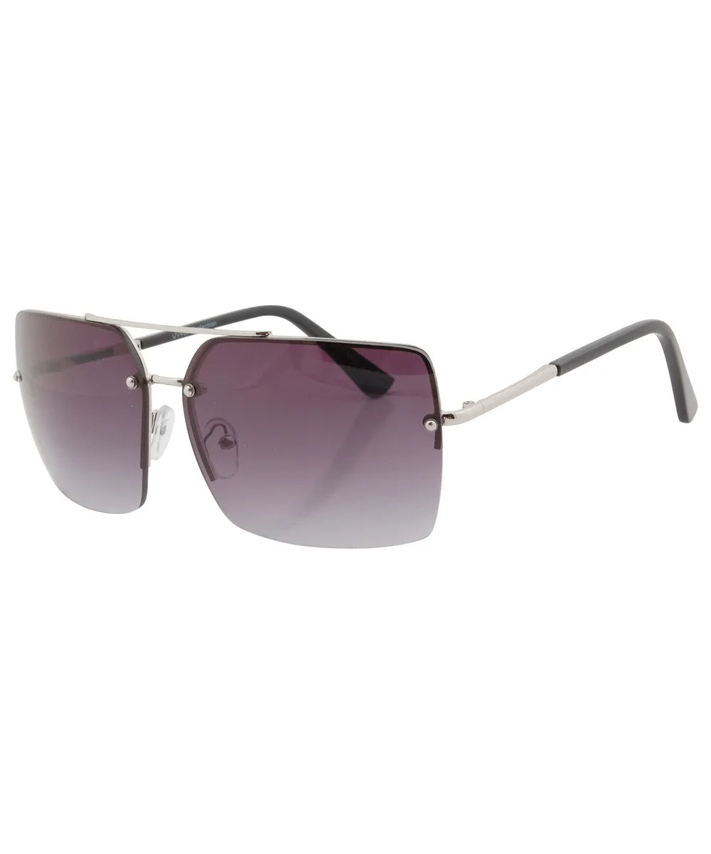 RIPPER Silver Aviator Sunglasses