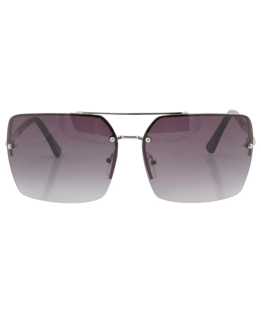 RIPPER Silver Aviator Sunglasses