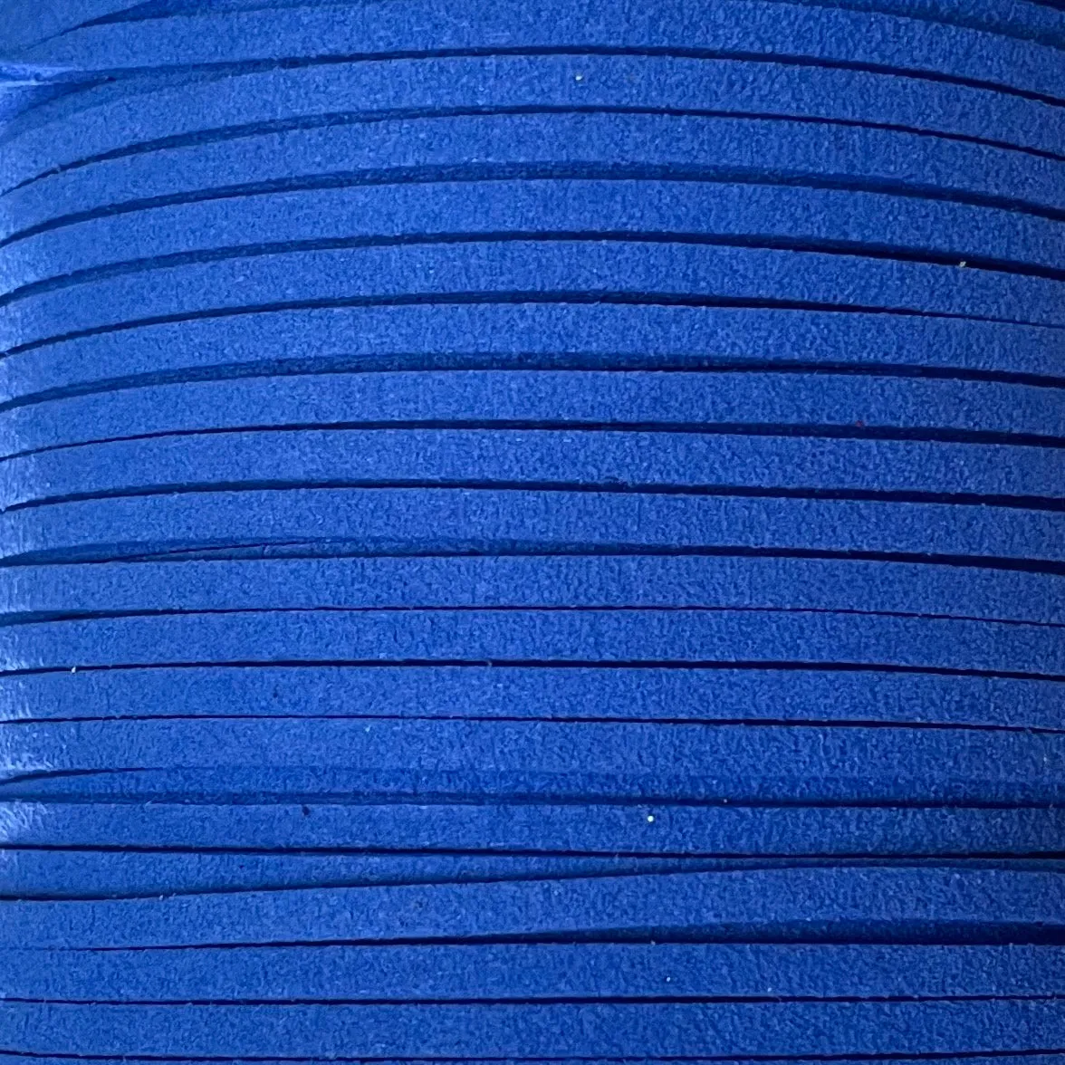 Royal Blue Faux Suede Leather Cord per metre