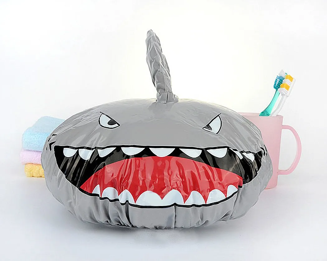 Shark Shape Shower Cap - Silver