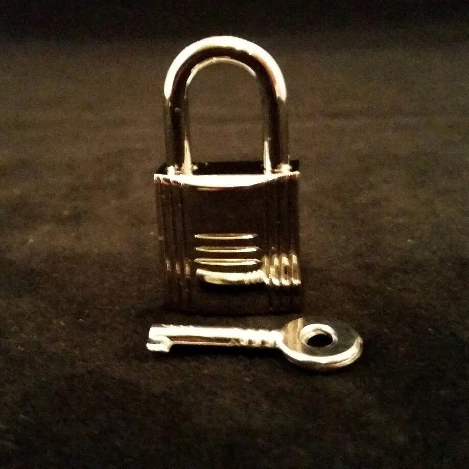 Silver Padlock & Key Handbag Purse Bag Lock