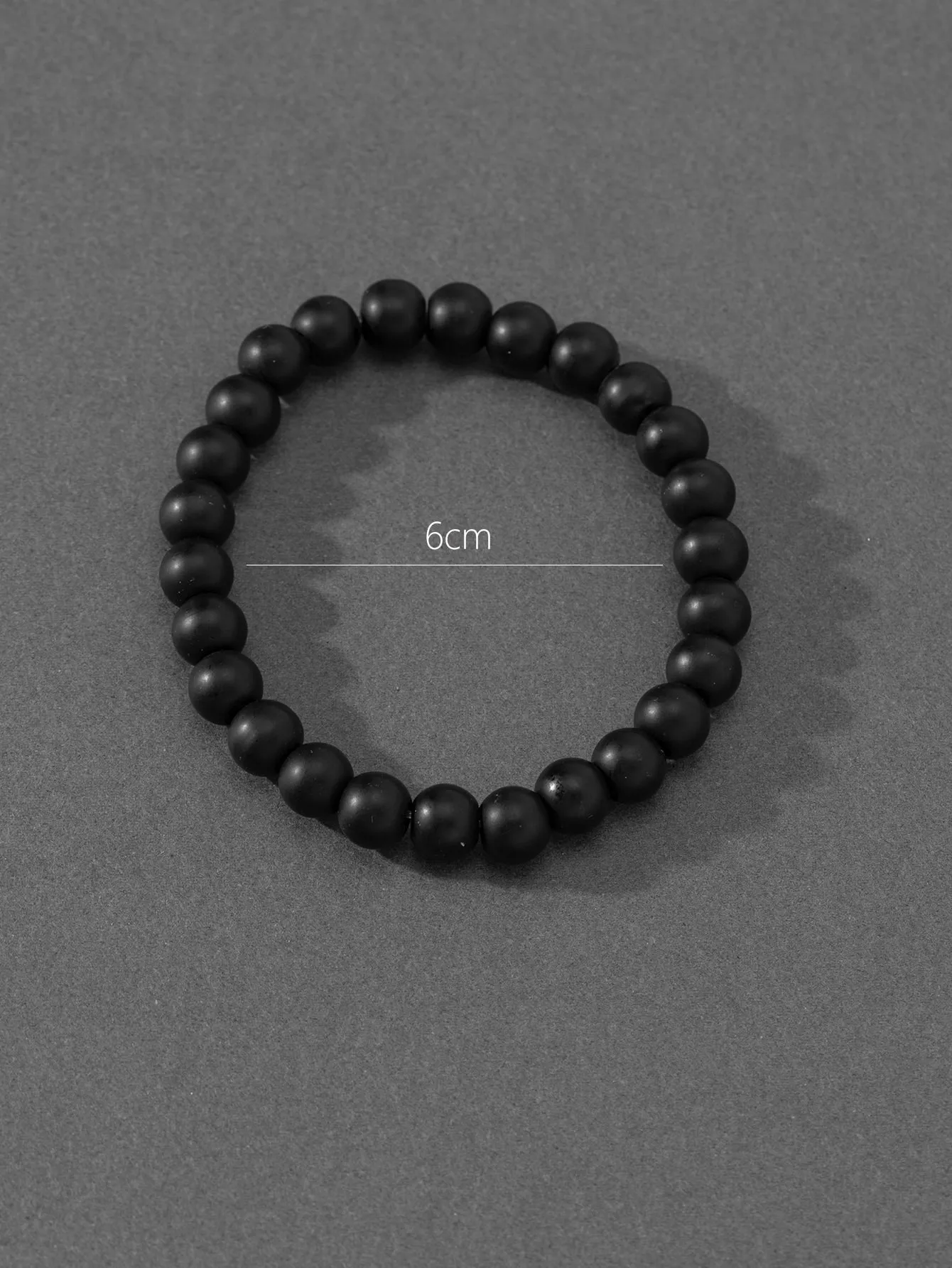 Simple Matte Black Beaded Bracelet for Women Men Stretchy Stackable Bracelets